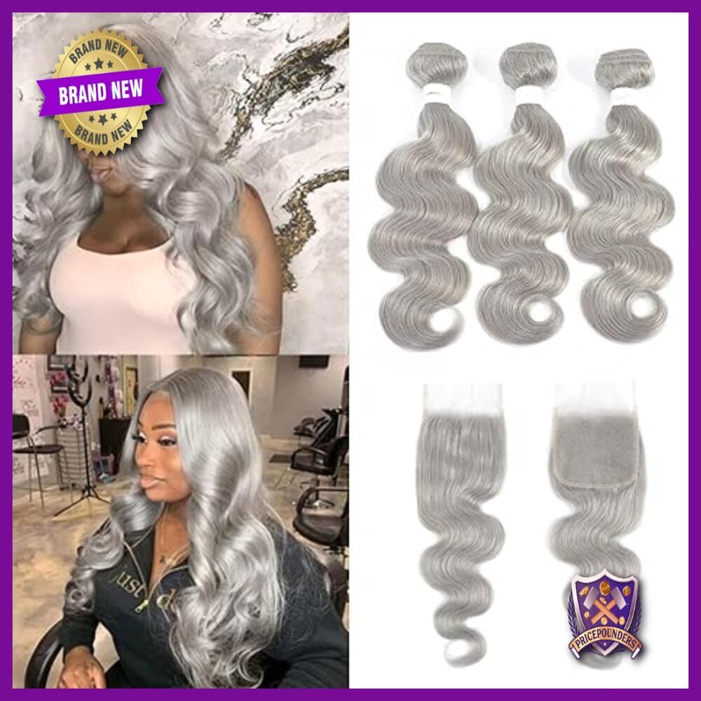 Body Wave Human Hair 3 Bundles With 4x4 Lace Closure 16 Inch